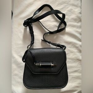 Mackage Black Novaki Pebbled Leather Crossbody Bag